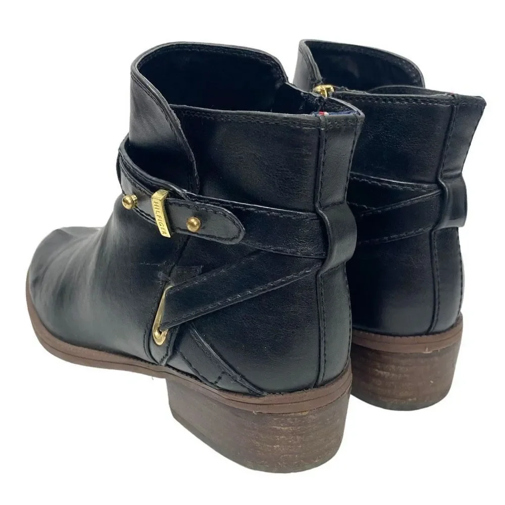Tommy Hilfiger Leather Ankle Boot Black